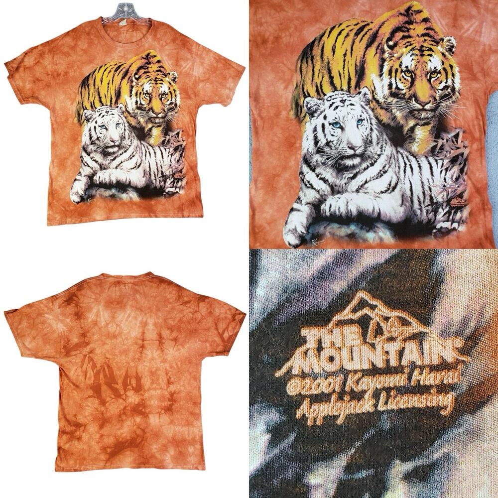 Vintage The Mountain Shirt Men’s Size XL Orange Tie Dye Tee Cotton Tiger